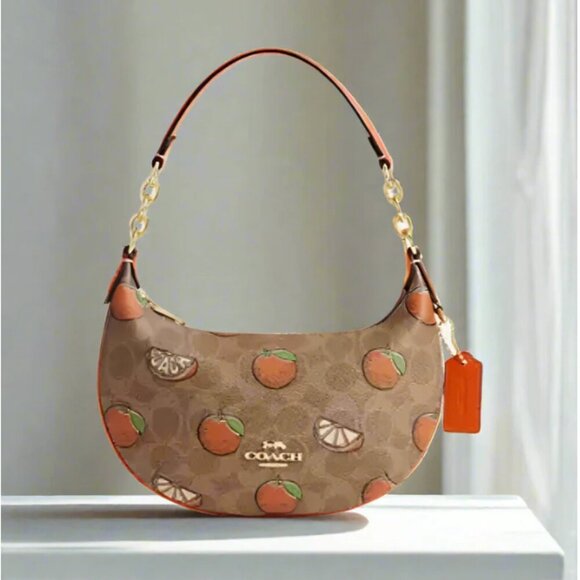 Coach Mini Payton Shoulder Bag Oranges Signature Canvas CBA78 Leather ORIGPKG - Picture 1 of 12